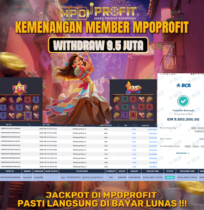 MPOPROFIT JACKPOT PG SOFT! KEMENANGAN MURNI DI (PINATA WINS TOTAL 9.500.000,- LUNAS)